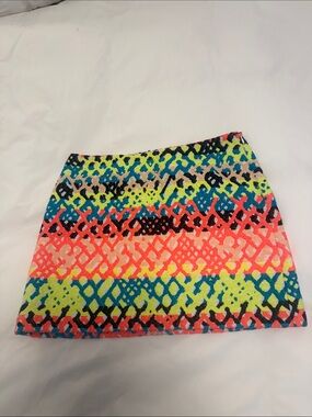 Milly multi-color Neon Patterned Mini Skirt size 2